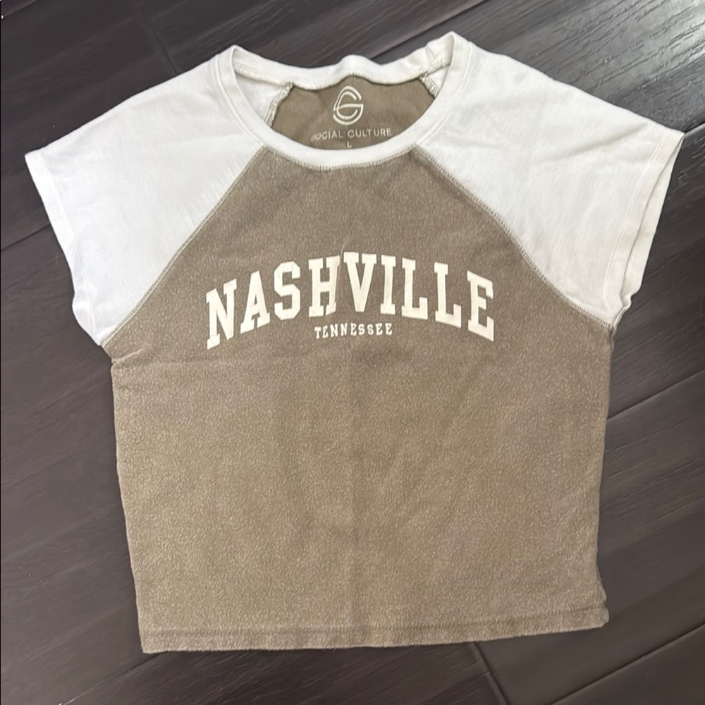 Kids Nashville Tee - White and Tan